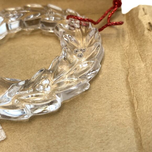 2 Princess House Lead Crystal Christmas Tree Ornament Rocking Horse Wreath #896 - Picture 7 of 9